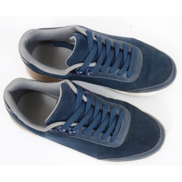Lands' End Errand Runner Trainers Blue Suede Leather Sneakers Women's 8B Comfy - Picture 4 of 12